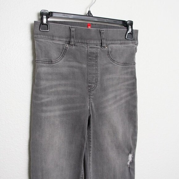 Spanx Distressed Skinny Jeans Raw Hem Vintage Grey XS - Picture 3 of 11